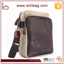 Canvas Leather Messenger Bag Fashion Contracted Mens Messenger Bag